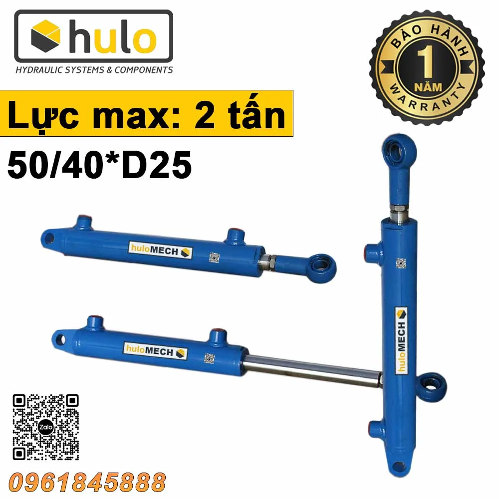 Xi lanh thủy lực 2 tấn D40x25