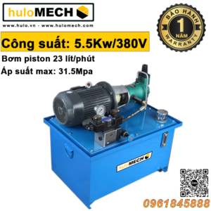 Thủy lực huloMECH - Nhà sản xuất xi lanh thủy lực hàng đầu Việt Nam 23 Bo Nguon Thuy Luc 5.5KW 380V – Tram Nguon Bom Piston 25Mpa 1 van dieu khien