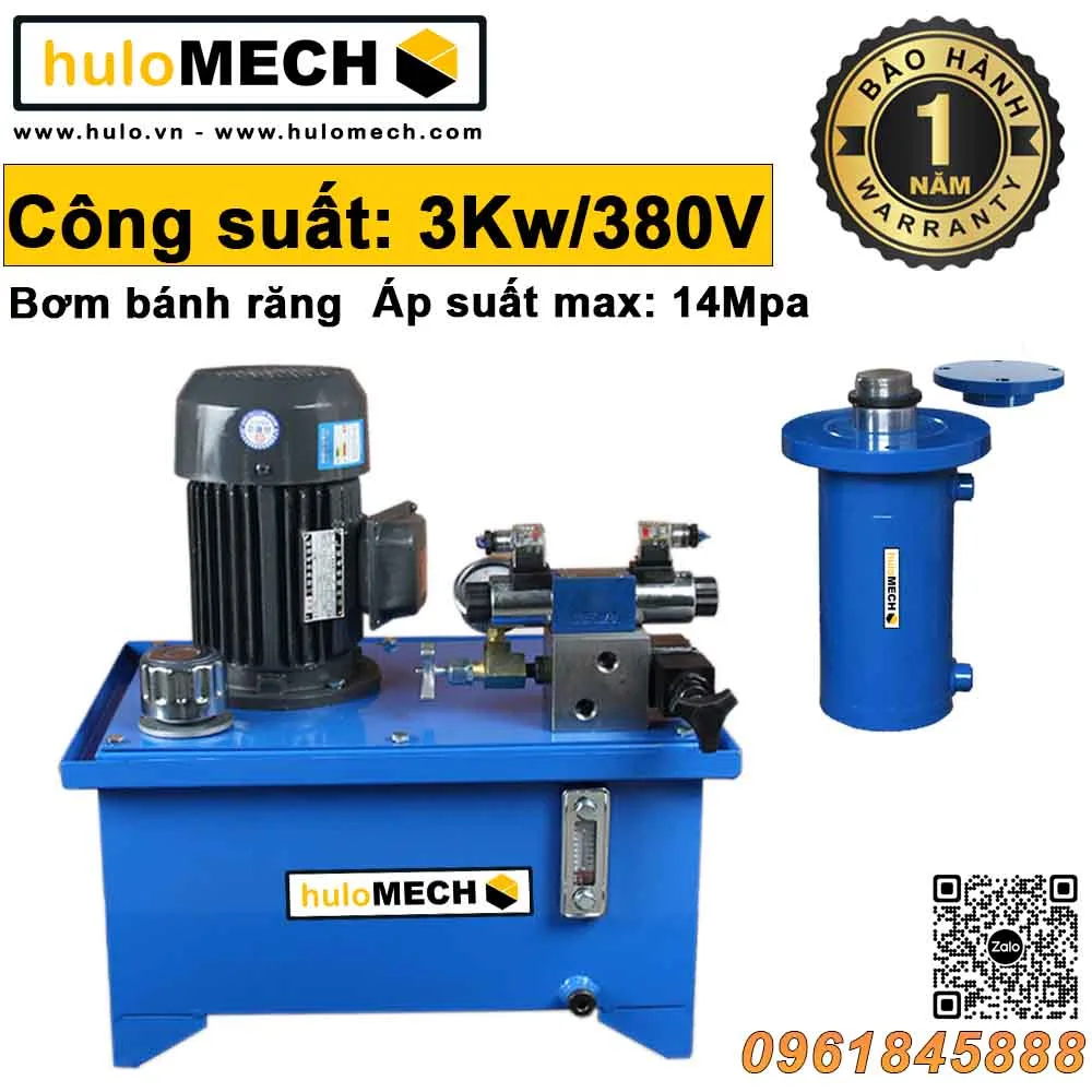 Bộ Nguồn Thủy Lực 3KW-380V – Trạm Nguồn Bơm bánh răng 14 mpa 1 van điều khiển