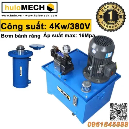 Bộ Nguồn Thủy Lực 4KW-380V – Trạm Nguồn Bơm Bánh răng 16Mpa 1 van điều khiển