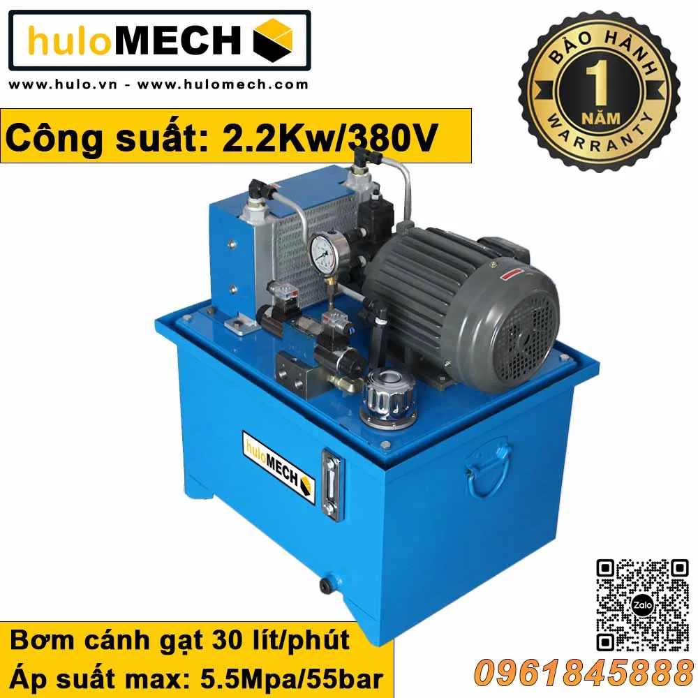 Bộ nguồn thủy lực bơm cánh gạt 2.2kw 5.5mpa