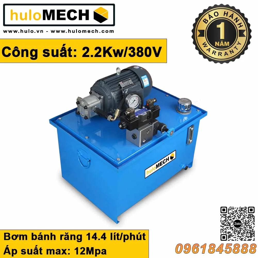 bộ nguồn thủy lực bơm bánh răng nằm ngang 2.2kw