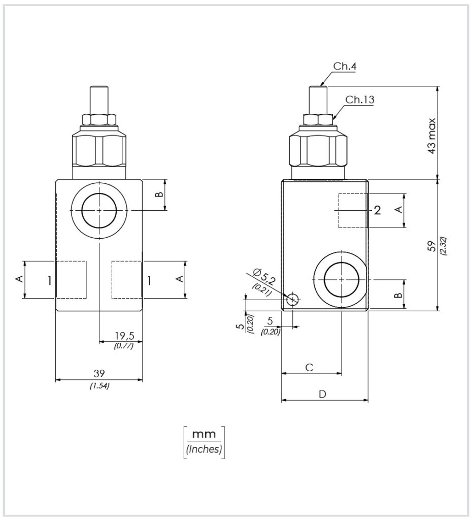 Bản vẽ kích thước van an toàn VMDR40