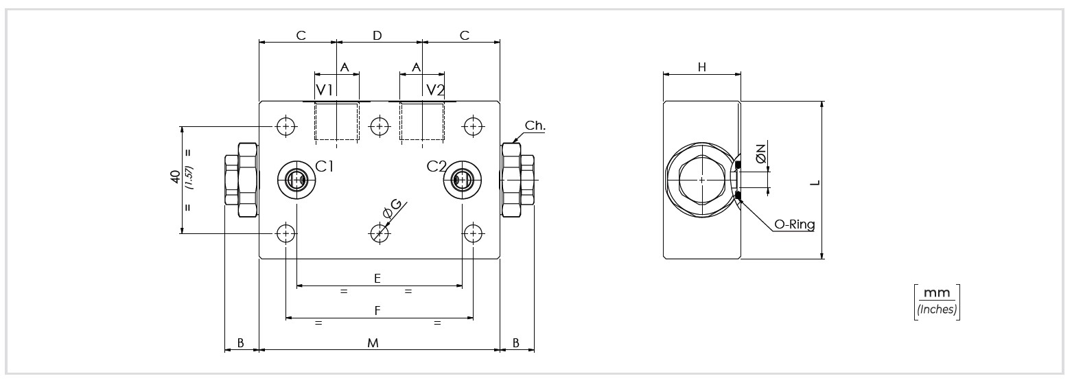 Bản vẽ kích thước van chống lún 2 chiều vrdf