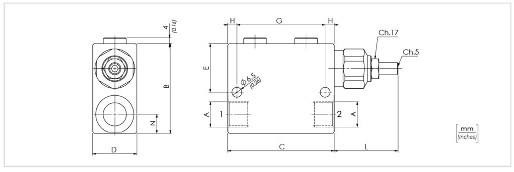 Bản vẽ kích thước van thứ tự vsl