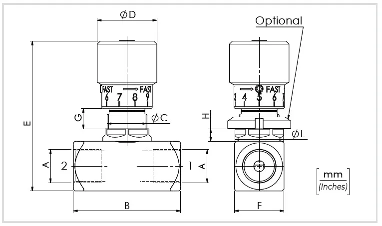 Bản vẽ kích thước van tiết lưu 2 chiều STBF