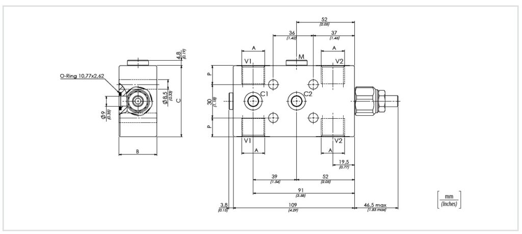 bản vẽ kích thước van cân bằng đơn VBLF