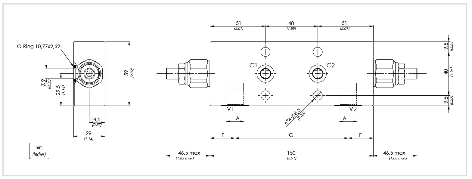 bản vẽ kích thước van cân bằng kép BVCF