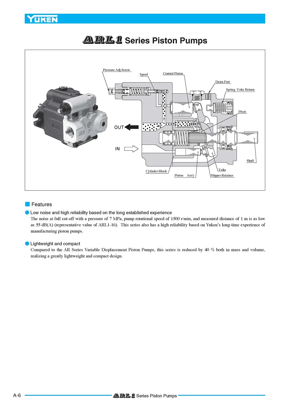 Bơm thủy lực piston Yuken ARL1 series