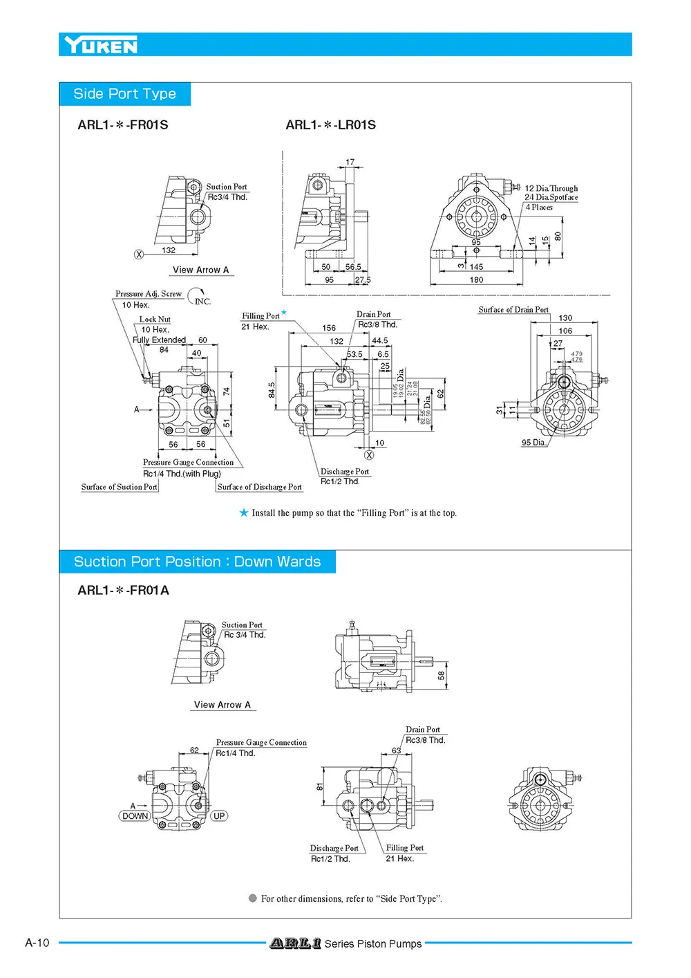 Bơm thủy lực piston Yuken ARL1 series