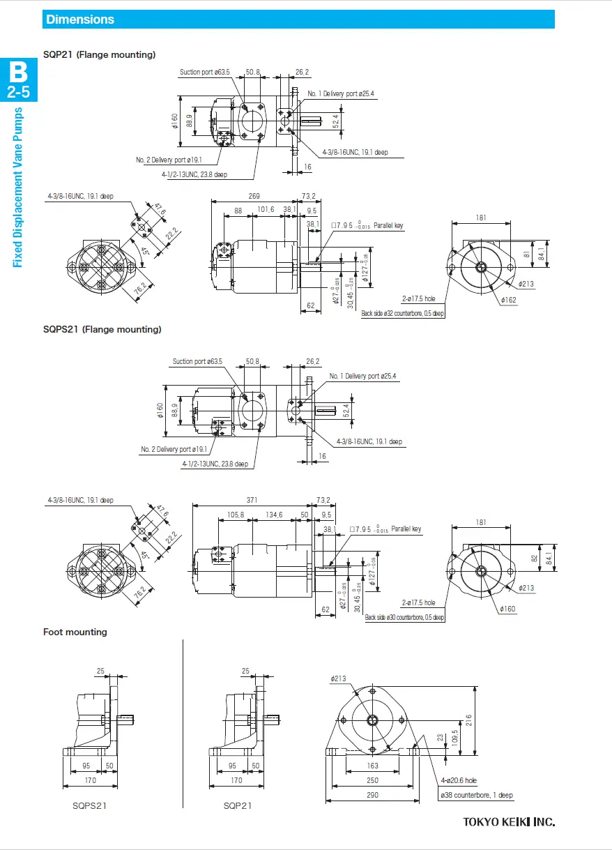 Bơm Cánh Gạt Thủy Lực SQPS21