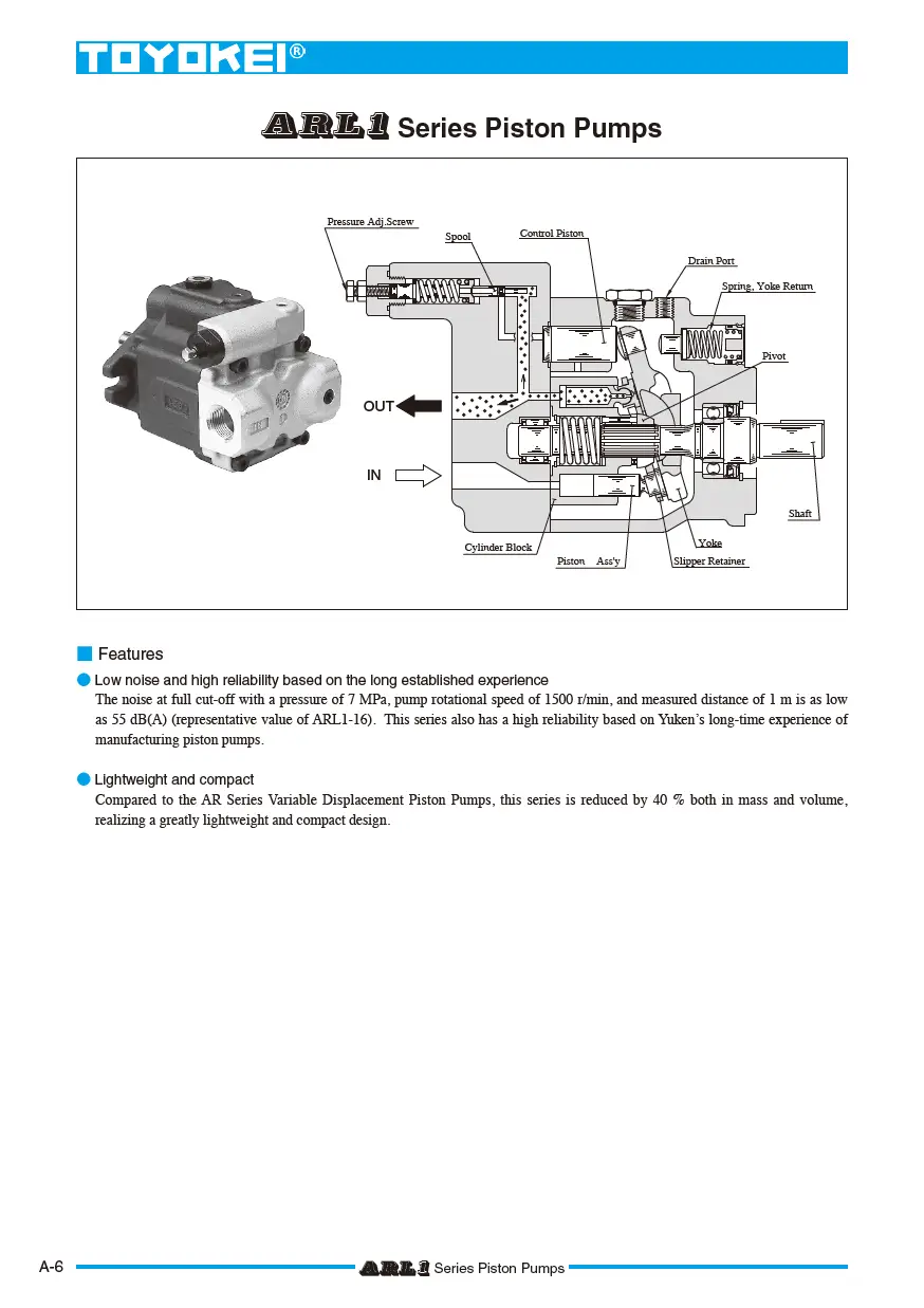 Bơm thủy lực piston TOYOKEI ARL1 series