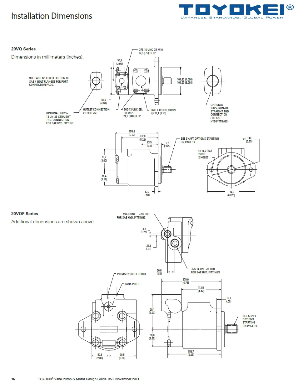 BƠM CÁNH GẠT THỦY LỰC 20VQ/25VQ/30VQ/45VQ-TOYOKEI