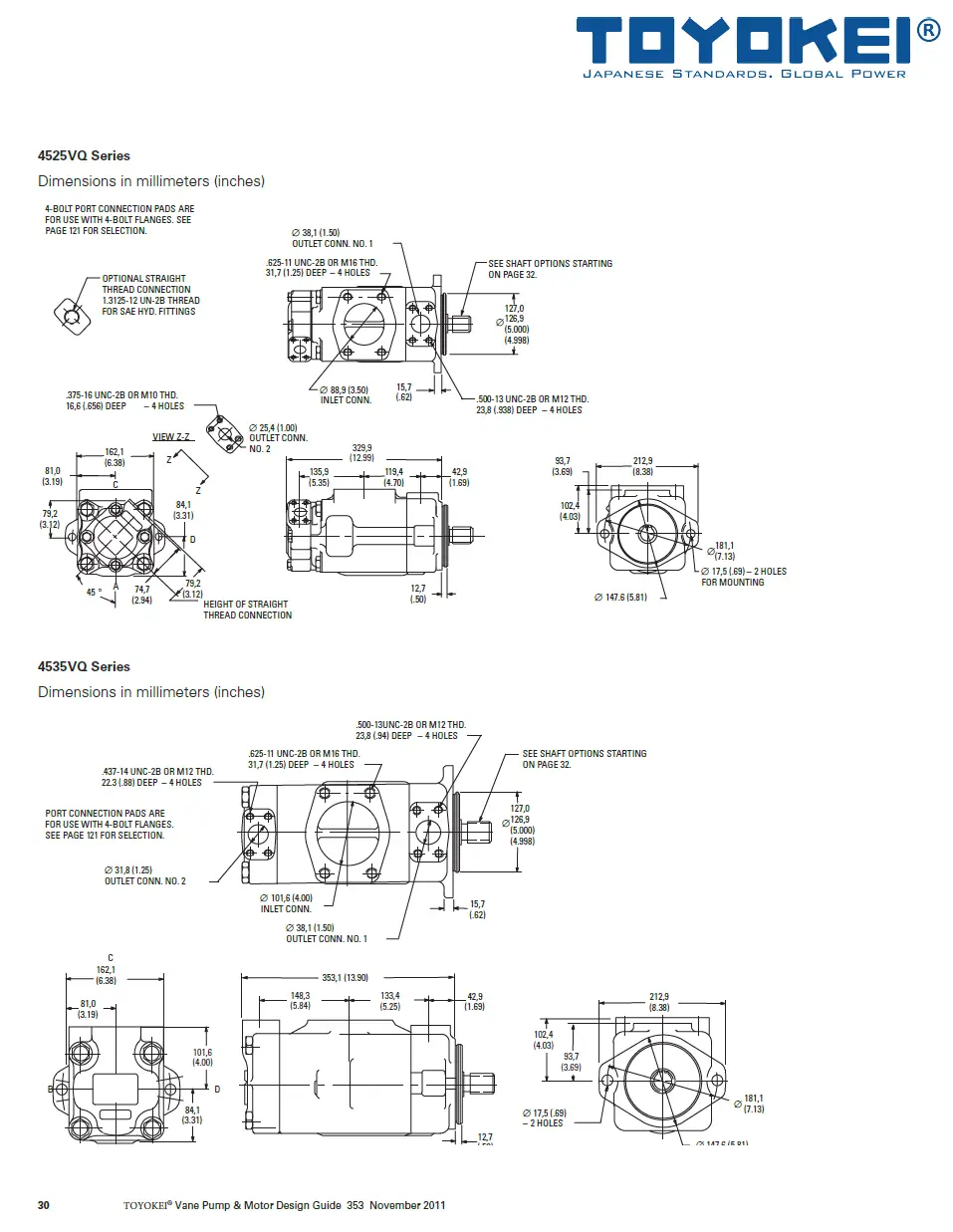 BƠM CÁNH GẠT THỦY LỰC 2520 3520 3525 4520 4525 4535 VQ TOYOKEI 4