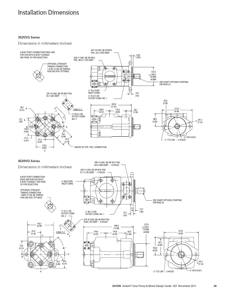 BƠM CÁNH GẠT THỦY LỰC 2520/3520/3525/4520/4525/4535-VQ-VICKERS