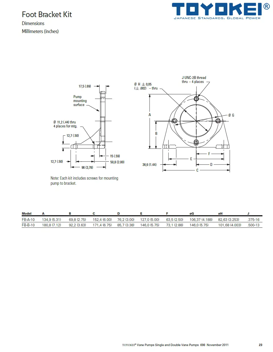 BƠM CÁNH GẠT THỦY LỰC V2020 (bơm kép)-TOYOKEI 4