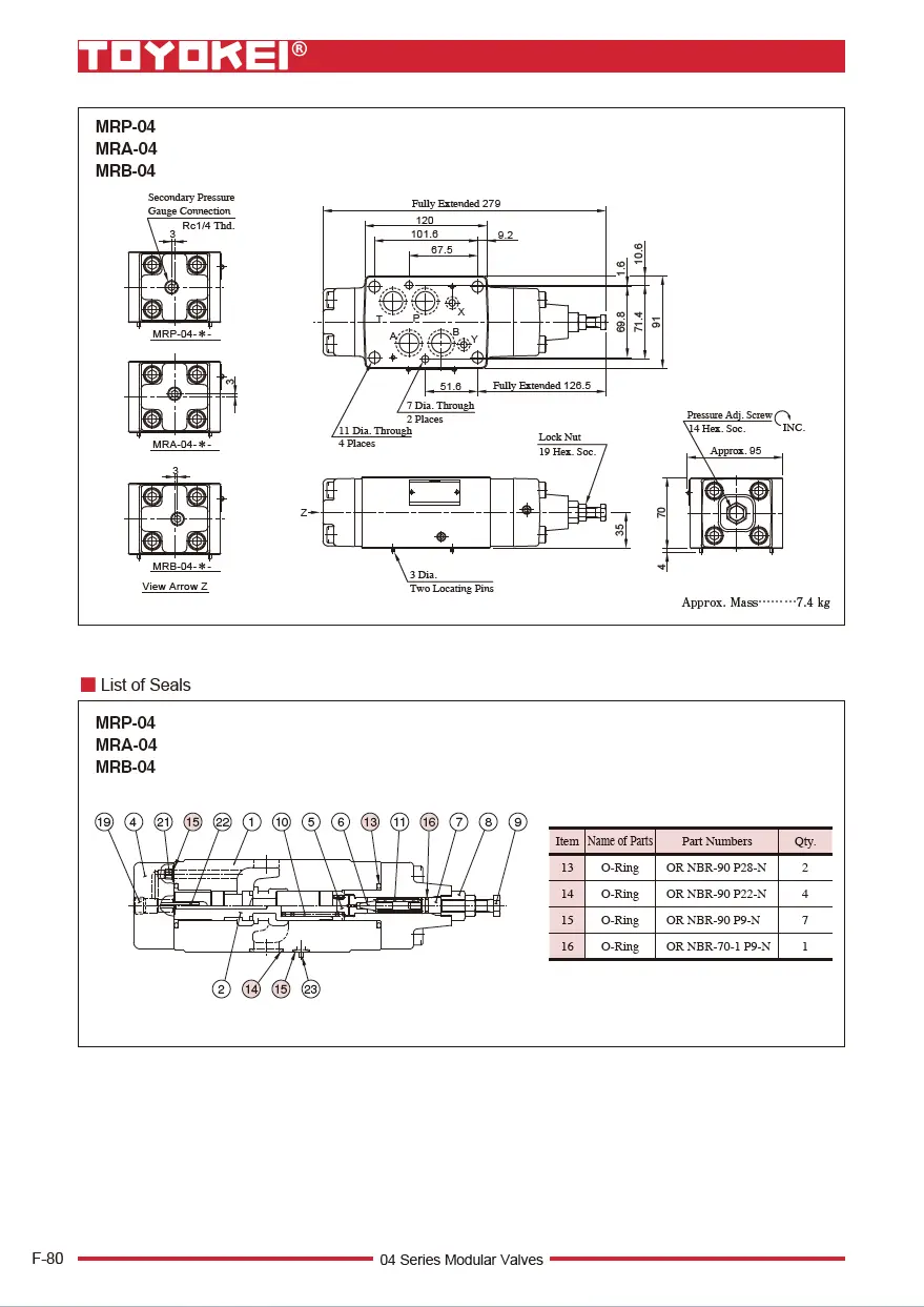 Van giảm áp module TOYOKEI MRP-04