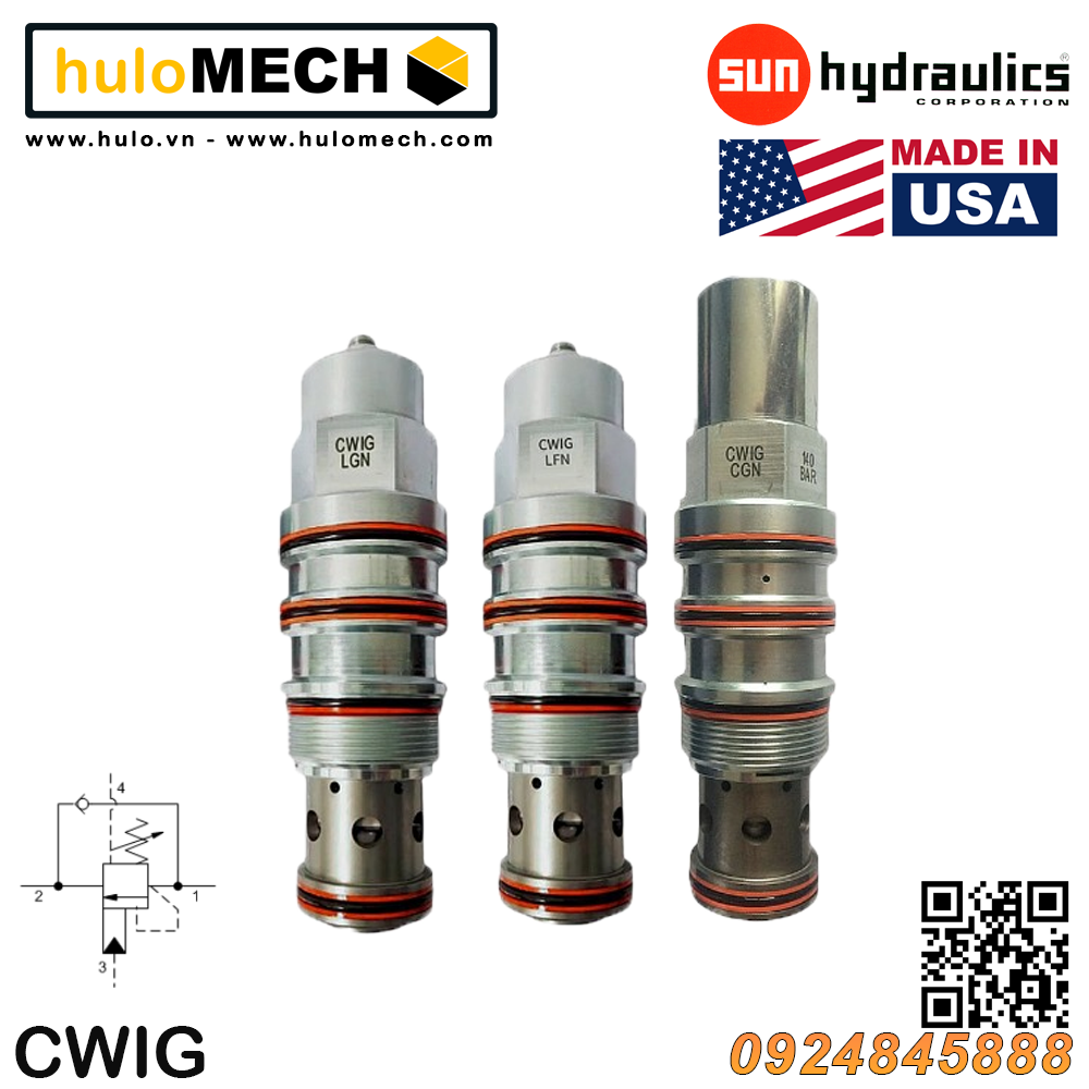 Van cân bằng áp suất cartridge SUN Hydraulics CWIG - LFN/LGN