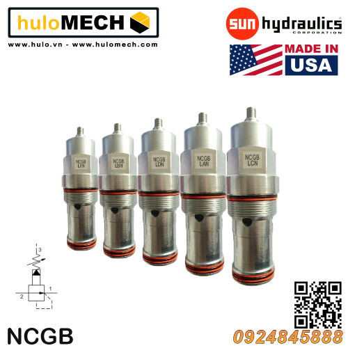 Van cân bằng áp suất cartridge SUN Hydraulics NCGB - LAN/LBN/LCN/LDN/LEN