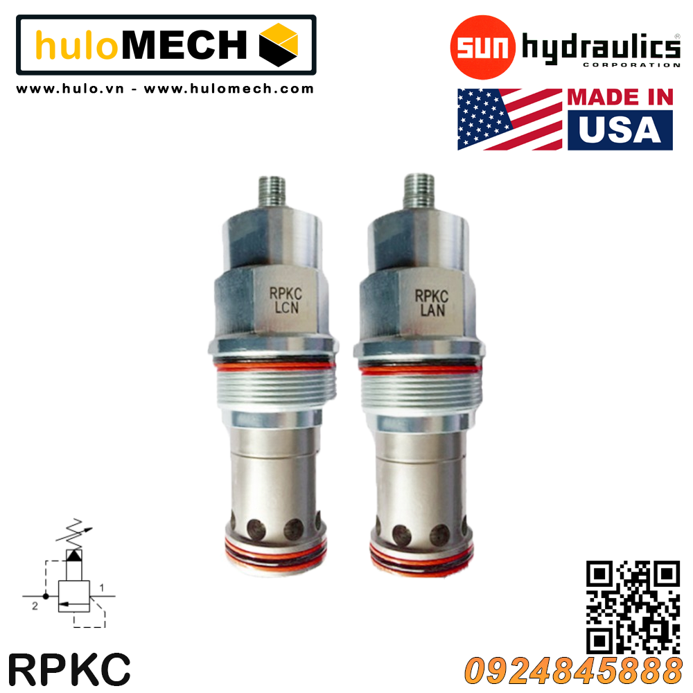 Van cân bằng áp suất cartridge SUN Hydraulics RPKC - LCN/LAN/LBN/LWN/LDN/LEN/LNN/LQN/LKN