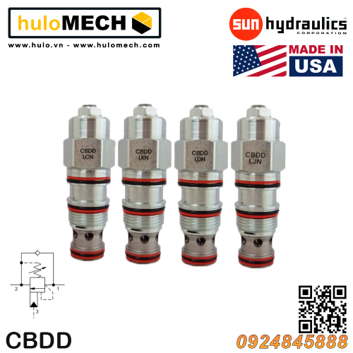 Van cân bằng áp suất cartridge SUN Hydraulics CBDD - LJN/LCN/LDN/LKN/XMN/XVN/XXN/XZN