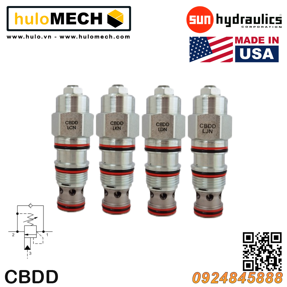Van cân bằng áp suất cartridge SUN Hydraulics CBDD - LJN/LCN/LDN/LKN/XMN/XVN/XXN/XZN