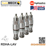 Van cân bằng áp suất cartridge SUN Hydraulics RDHA - LAN/LWN/LBN/LCN/LSN/LEN/LDN