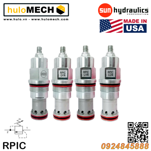 Van cân bằng áp suất cartridge SUN Hydraulics RPIC - LAN/LBN/LWN/LCN/LDN/LNN/8DN/8WN