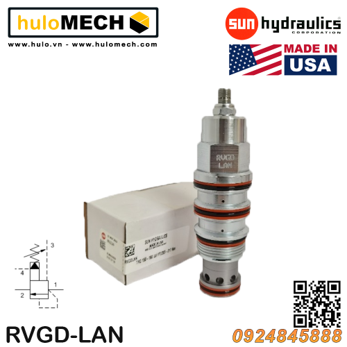 Van cân bằng áp suất cartridge SUN Hydraulics RVGD - LAN/LWN/LBN/LCN/LHN
