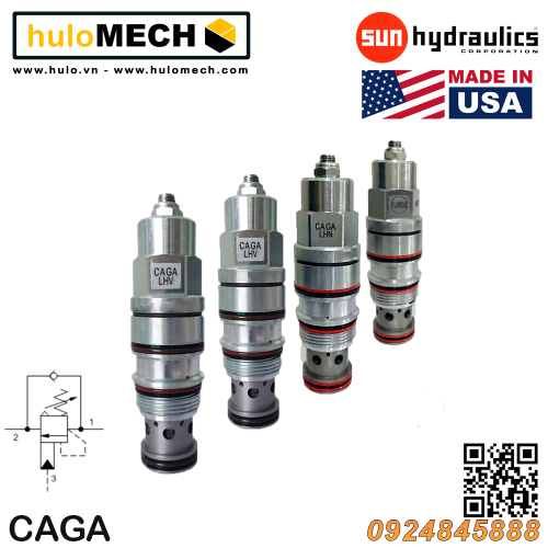 Van cân bằng áp suất cartridge SUN Hydraulics CAGA-LHN/LIN