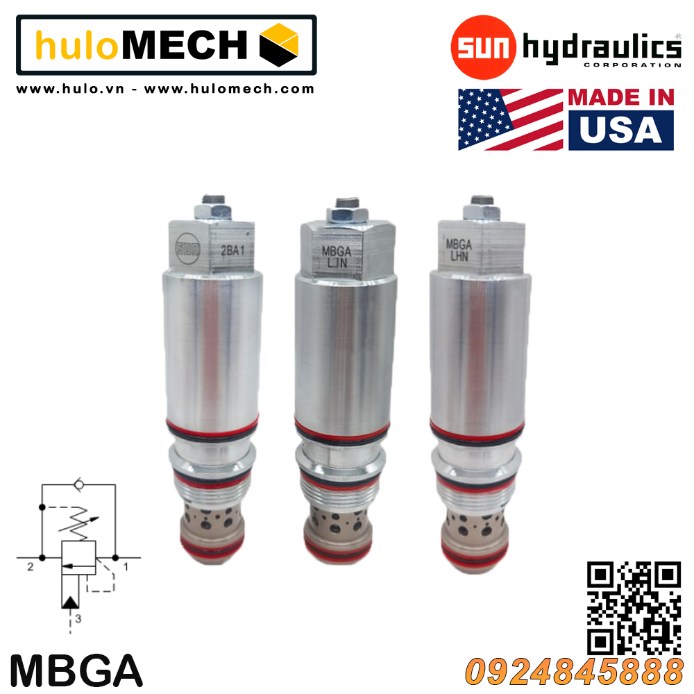 Van cân bằng áp suất cartridge SUN Hydraulics MBGA-LHN/LJN/XKN/XMN
