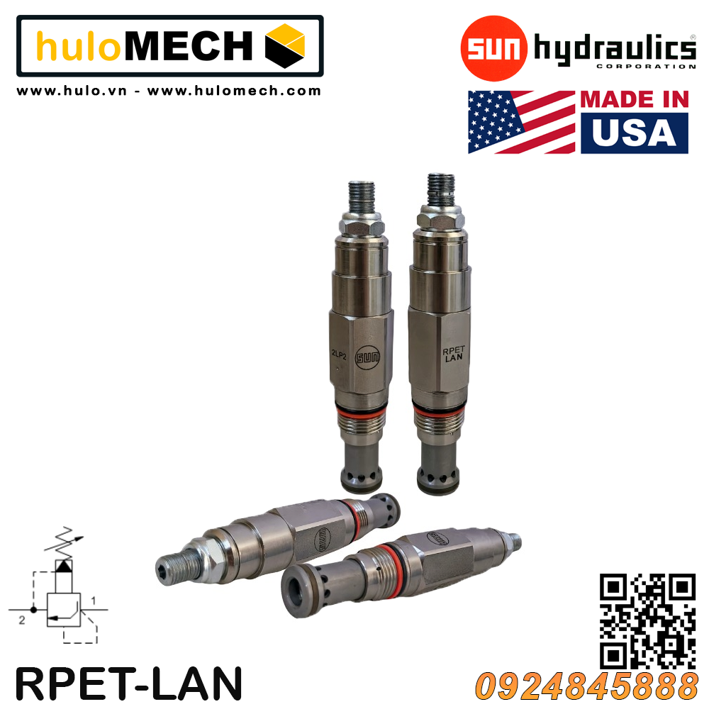 Van cân bằng áp suất cartridge SUN Hydraulics RPET - LAN/LWN/LCN