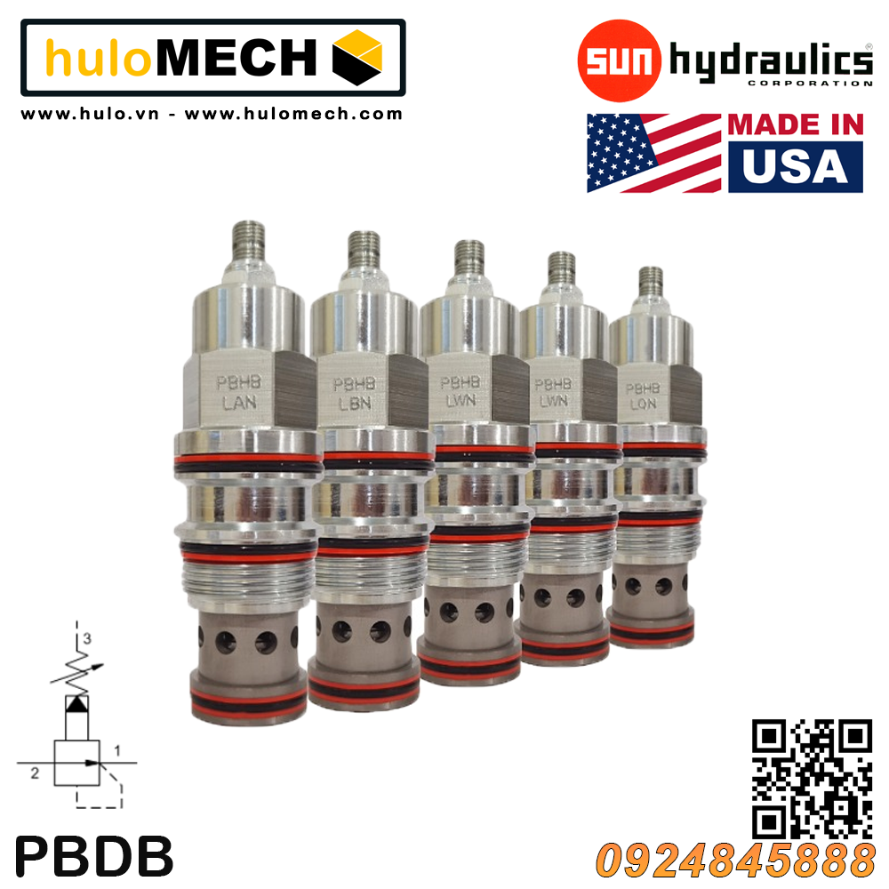 Van cân bằng áp suất cartridge SUN Hydraulics PBDB-LAN/LBN/LCN/LDN/LEN/LGN/LKN/LNN/LPN/LQN/8WN/8DN