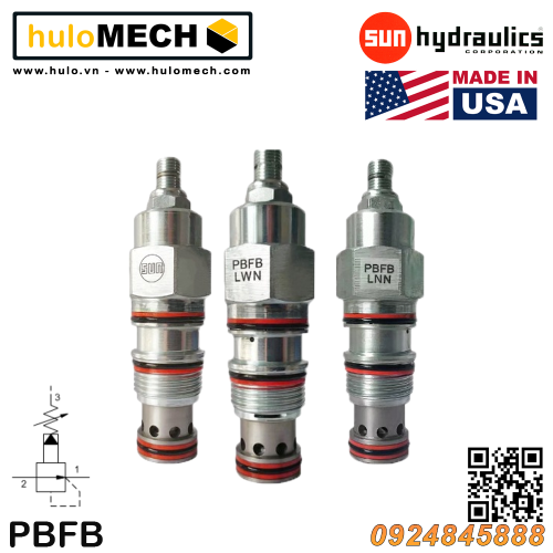 Van cân bằng áp suất cartridge SUN Hydraulics PBFB-LAN/LBN/LCN/LDN/LEN/LHN/LKN/LJN/LNN/LQN/LSN/8WN/8DN