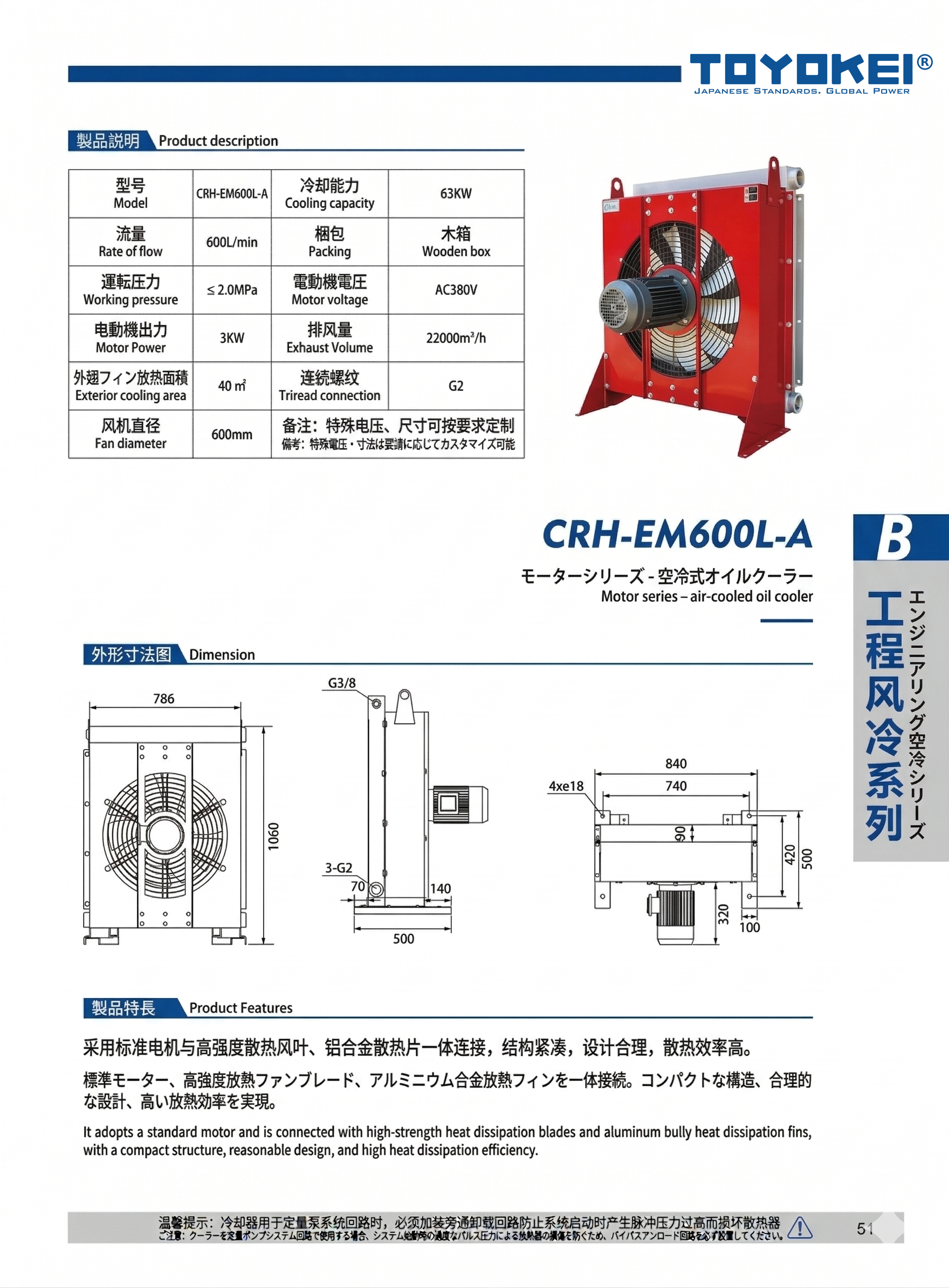 BỘ LÀM MÁT DẦU THỦY LỰC CRH-EM600L-A/B