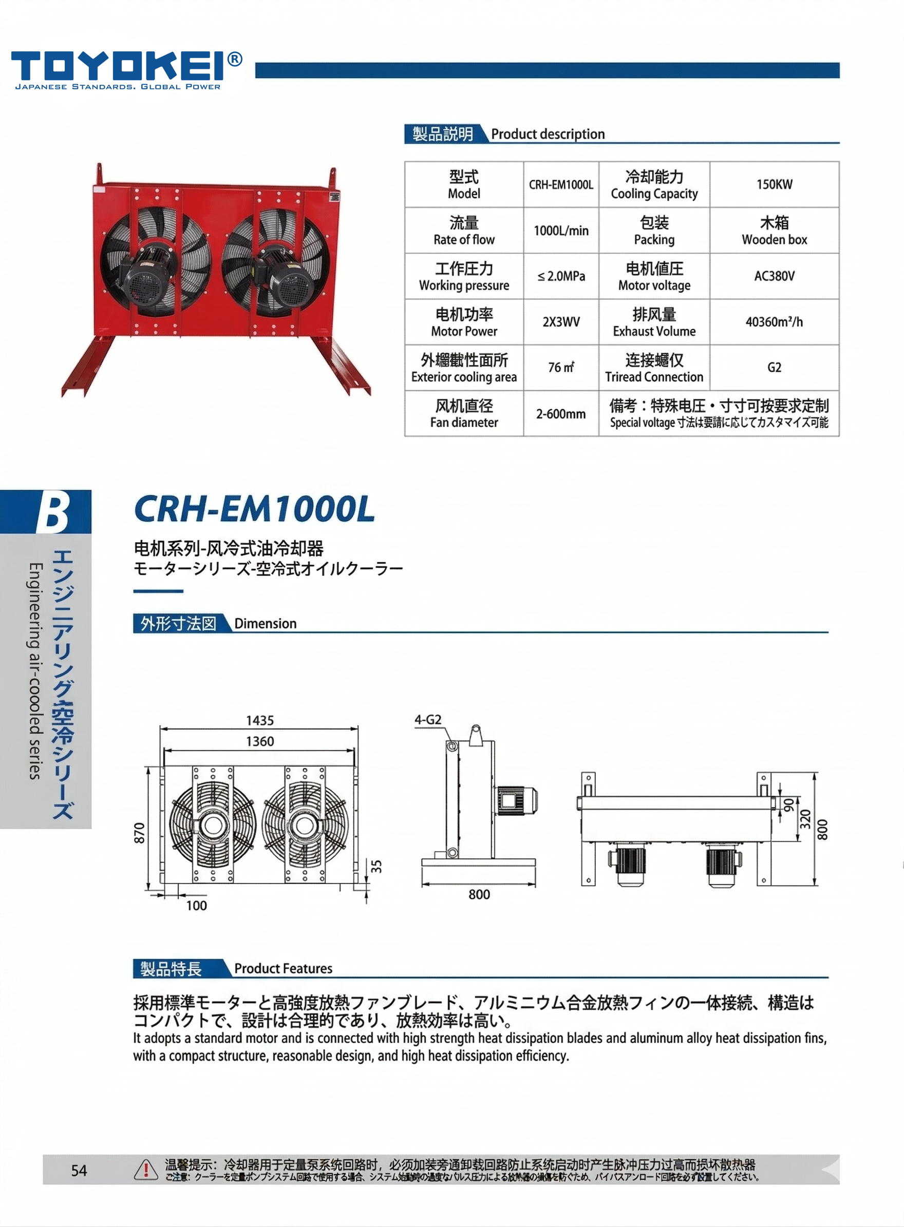 BỘ LÀM MÁT DẦU THỦY LỰC CRH-EM700L/EM1000L