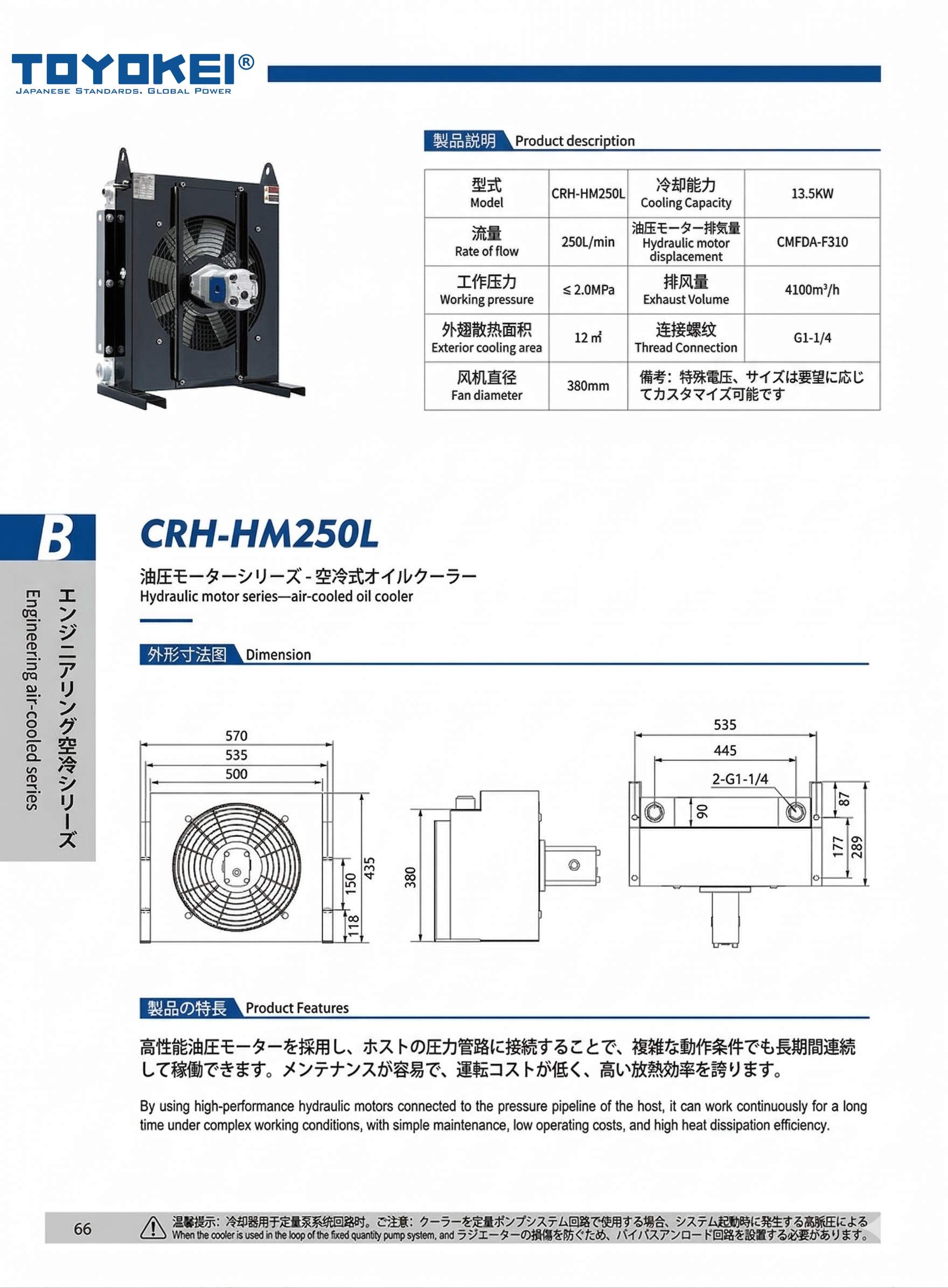 BỘ LÀM MÁT DẦU THỦY LỰC CRH-HM250L